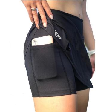 Imagem de Short Saia Fitness com Bolso Suplex Roupa Feminina Academia Corrida-Feminino