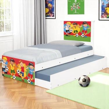 Imagem de Bicama Solteiro Hop Com Cabeceira Futebol Meninos