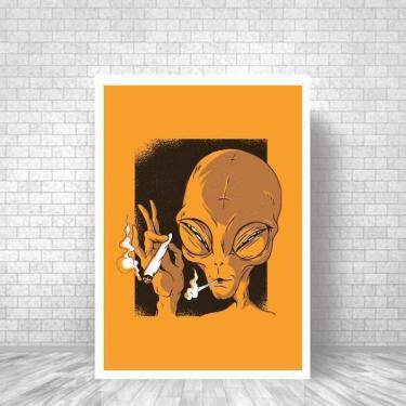 Imagem de Quadro Decorativo Smoke E.T 45x34cm - Madeira Branca