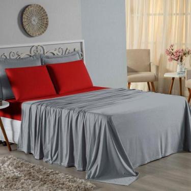 Imagem de Jogo De Cama Queen Nobre 4 Peças Lençol Com Elástico De 30cm De Altura
