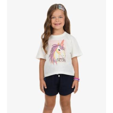 Imagem de Shorts Feminino Moletom Rovi Kids Azul, 16, Azul