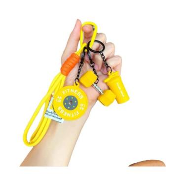 Imagem de Chaveiro De Silicone Para Academia Fitness, Com Design De Anilha E Hal