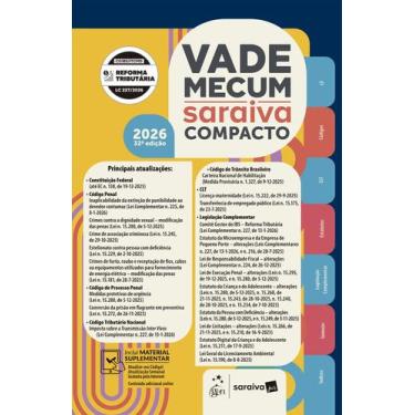 Imagem de Livro - Vade Mecum Saraiva Compacto - 32ª Edição 2026