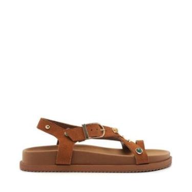 Imagem de Sandalia Papete Anacapri Camurçada Pedrarias Marrom-Feminino