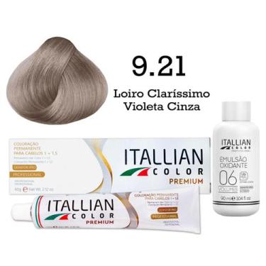 Imagem de Coloração 9.21 Louro Claríssimo Violeta Cinza Oxi 06 Volumes 90ml  Ita
