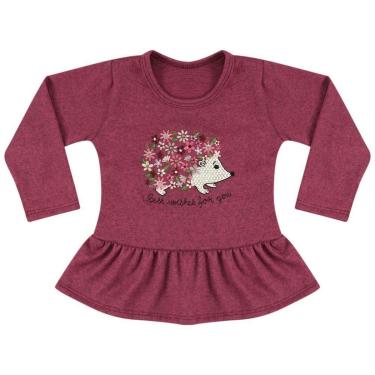 Imagem de Blusa Bebê Look Jeans c/ Babado Vinho - G - VINHO-Feminino