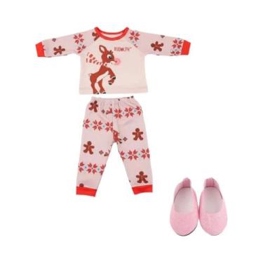 Imagem de Conjunto De Pijamas Com Padrão De Natal Para Bonecas De 18 Polegadas, 