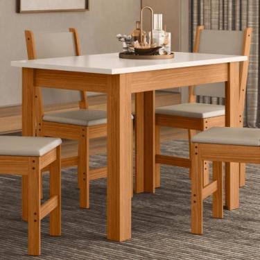 Imagem de Mesa De Jantar Para Cozinha Compacta 108x68cm Até 4 Lugares Com Tampo 