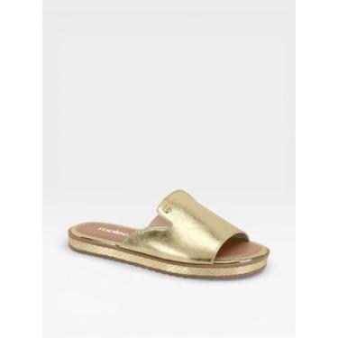 Imagem de Chinelo Slide Feminino Moleca Calce Facil Metalizado Dourado, Dourado,