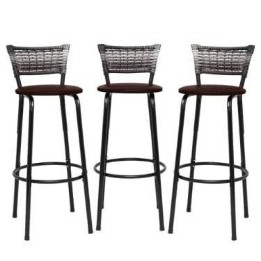Imagem de Kit 3 Banquetas Bancos Para Cozinha Gourmet Bancada Balcão Bar Ilha Ár