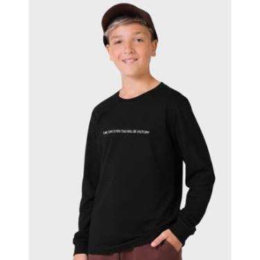Imagem de Camiseta Com Escrita Manga Longa Inverno Elegante Aconchega do Frio Novo - Masculino 12 a 18 anos-Masculino