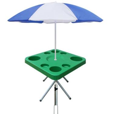 Imagem de Mesa Praia Petisqueira 44 Cm E Sup. Guarda-sol Chão Cores - Riomar Equ