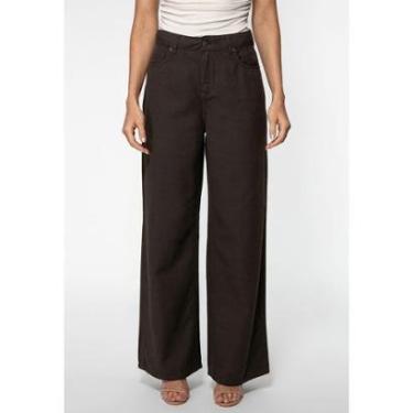 Imagem de Calça Wide Leg Marrom-Feminino