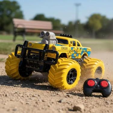 Imagem de Carro Carrinho Mini Turbo Controle remoto Total Com Luz Pil Cor:Amarel