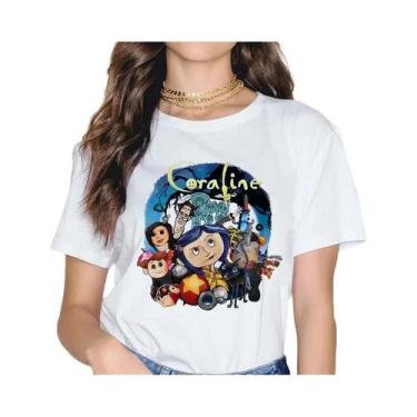 Imagem de Camiseta Feminina Vintage Gótica Coraline, Camiseta Gráfica De Filme D