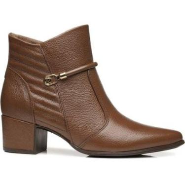 Imagem de Bota Feminina Pegada Couro Cano Baixo Salto Bloco Bico Fino-Feminino