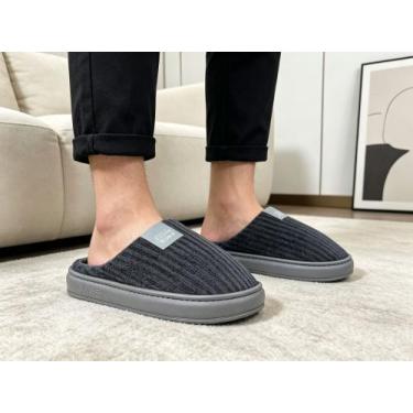 Imagem de Pantufa Adulto Aveludada Unissex Pantufa Super Confortável Com Solado 