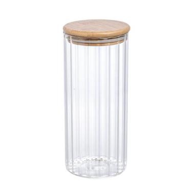 Imagem de Porta Mantimento Canelado Borossilicato Bambu 1L -Dynasty, 3 meses por