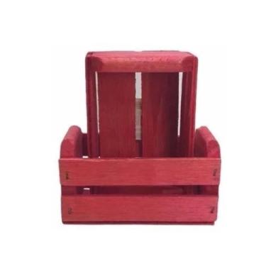 Imagem de Mini Caixote de Madeira Pinus - Organizador Rústico - Genérico, Vermel