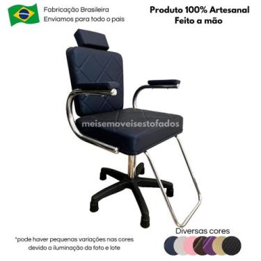 Imagem de Cadeira Profissional para Cabeleireiro e Barbeiro Confortável Pistão a