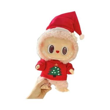 Imagem de Boneca Labubu De 38cm Com Roupa De Natal, Conjunto De Vestido E Suéter