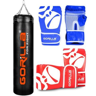 Imagem de Saco De Pancada Profissional 180 Cm Reforçado + Luva Bate Saco Pro Adulto + Luva Infant...