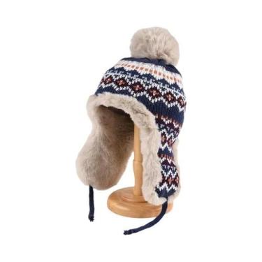 Imagem de Chapéu De Inverno Feminino Térmico Com Forro De Lã, Protetor De Orelha