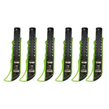 Imagem de Kit 6 Estiletes Verde Profissional Largo Com Trava Segurança - Idea