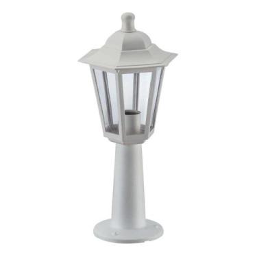 Imagem de Balizador Clássico Branco Luminária para Jardim Lente Transparente Dit