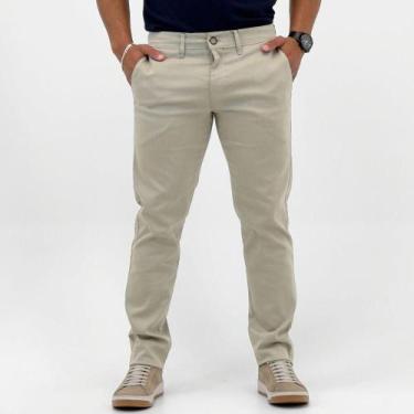 Imagem de Calça Ogochi Slim Esporte Fino Masculina, 48, Areia