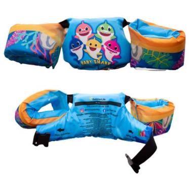 Imagem de Boia Colete Infantil Piscina Braço Peitoral Baby Shark Azul - Summer L