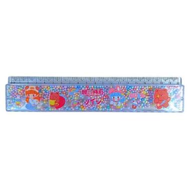 Imagem de Régua Escolar 20cm Cristal Com Bolinhas Coloridas Super Fofa - Unidade