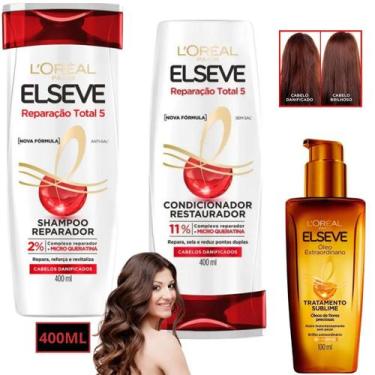 Imagem de Kit Elseve Glycolic Gloss Hidra Oleo Extraordinario Sonhos - Loreal Pa