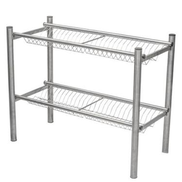 Imagem de Escorredor Inox 2 Planos 75,5x35x60cm para 56 Pratos FRN56 Frigopro