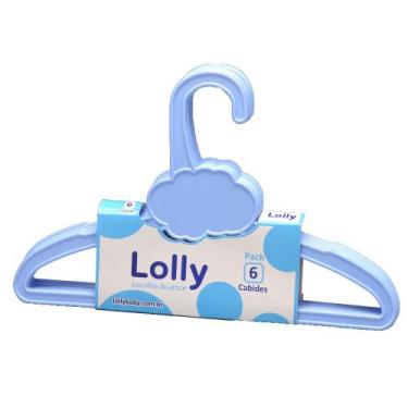 Imagem de Cabide Infantil Bebê Menino Menina Pack Com 6 Unidades Lolly, Azul