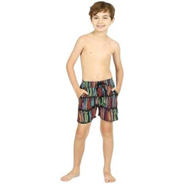 Imagem de Short Infantil Menino Pedro Preto Estampado Coral Siri Kids, 6
