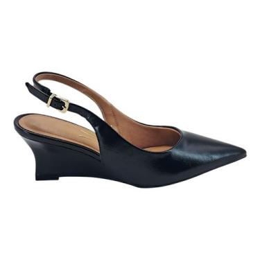 Imagem de Sapato Scarpin SlingBack Vizzano Feminino Salto Anabela Médio Original