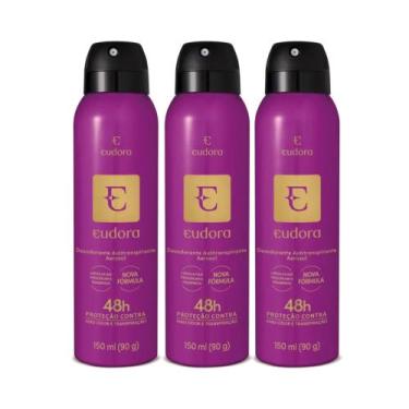 Imagem de Combo Desodorante Antitranspirante Aerosol Eudora 3x150ml/90g