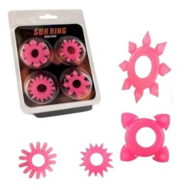 Imagem de Kit com 4 aneis p* de silicone em formato de estrela - shoptem7