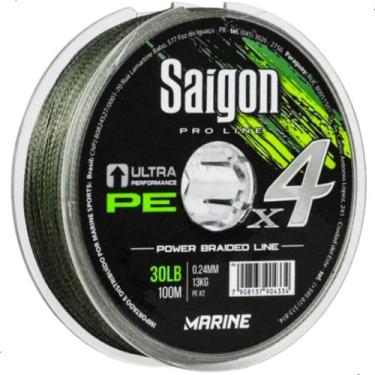 Imagem de Linha Pesca Multifilamento Saigon X4 Marine 4 Fios 100 Mts, 40lb 0.28m