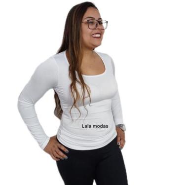 Imagem de Blusa Feminina Decote U em Suplex/INVERNO/SEGUNDA PELE/preto/branco/ci