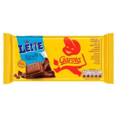 Imagem de Chocolate Garoto Tablete ao Leite 80g - Embalagem com 16 Unidades