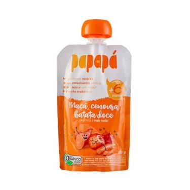 Imagem de Papinha Infantil Orgânica Maçã Cenoura e Batata Doce Sem Açúcar - Papa