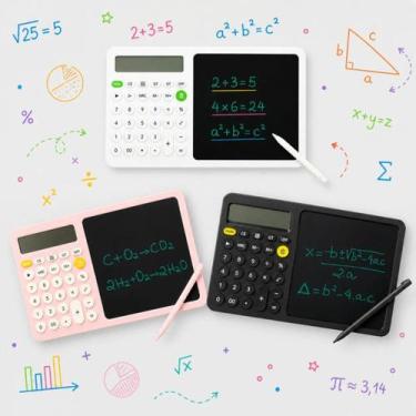 Imagem de Calculadora Com Tablet De Escrita Lcd 2 Em 1 Digital Preto - Calculado