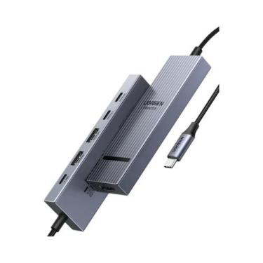 Imagem de Hub USB DisplayPort UGREEN 4K60Hz Tipo-C Para DP 10Gbps Com Portas De 