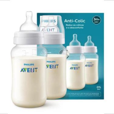 Imagem de Kit 2 Mamadeira Philips Avent Classic Transparente 330ml 3m