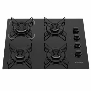Imagem de Cooktop Itatiaia Essencial 4 Bocas a Gas Vidro Temperado Preto Bivolt,