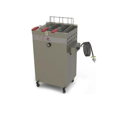 Imagem de Fritador a Gás Água e Óleo PR-2000 BPG com Cuba em Aço Inox e 3 Cestos Simples Cinza Progás