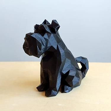 Imagem de Cachorro Schnauzer Decorativo - 10 Cm Altura -Toque 3D Cor: Preto