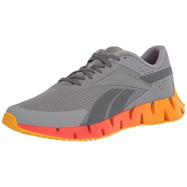 Imagem de Reebok Zig Dynamica 2.0 Adventure Tênis masculino, Cinza puro/vermelho dinâmico/ouro universitário, 41